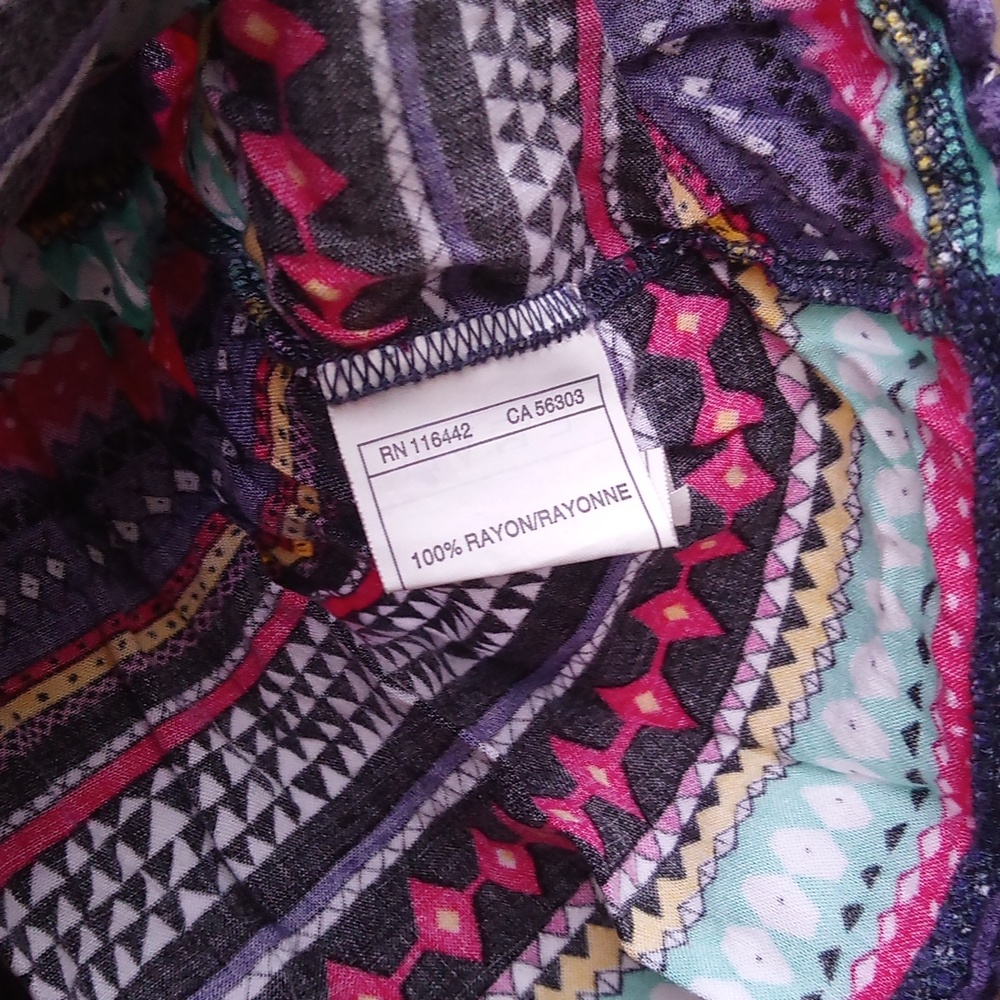 Empyre Boho Aztec Multi Color Flowy Tank Crop Top - image 8